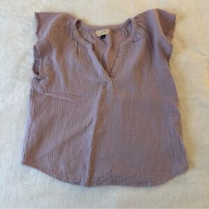 Purple Flutter Sleeve Top